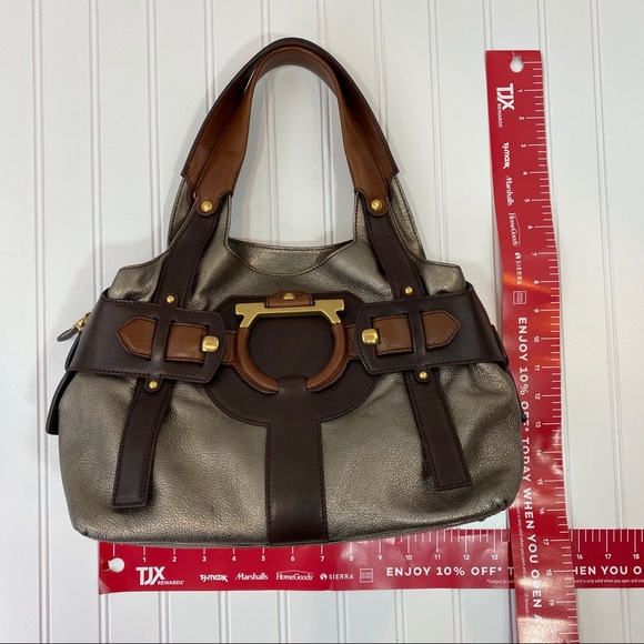 Salvador Ferragamo Pewter & Brown shoulder bag - Picture 15 of 15